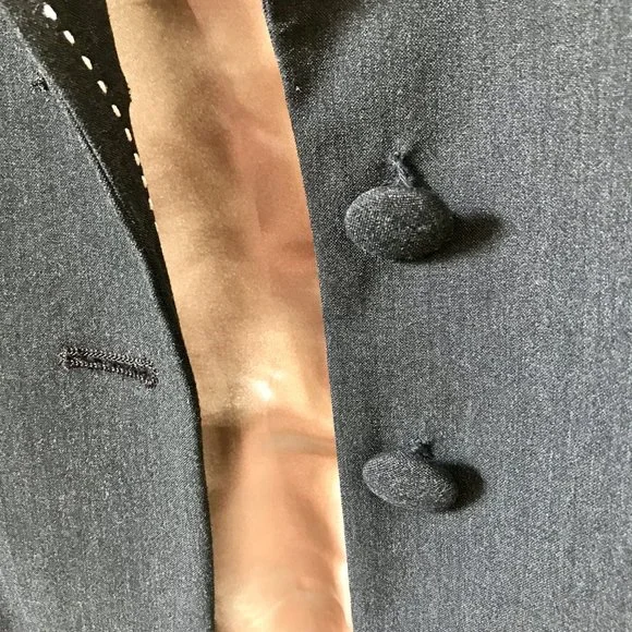 WHBM Grey Blazer Suit Jacket White Stitching, Size 8 - Picture 10 of 16